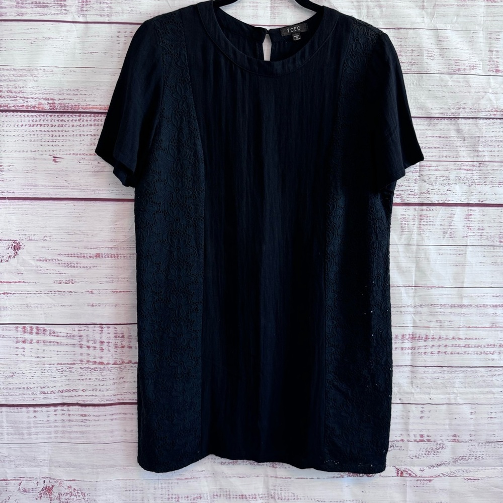 TCEC Black Eyelet / Cotton Mini Dress